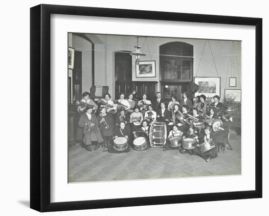 Womens Brass Band, Cosway Street Evening Institute for Women, London, 1914-null-Framed Premium Photographic Print