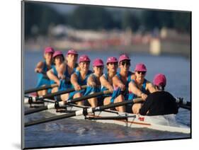 Womens Eights Rowing Team in Action-null-Mounted Photographic Print