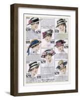 Womens Hats 1916-null-Framed Art Print