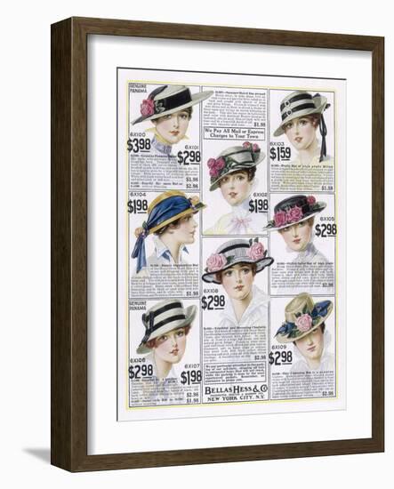 Womens Hats 1916-null-Framed Art Print