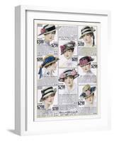 Womens Hats 1916-null-Framed Art Print