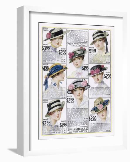 Womens Hats 1916-null-Framed Art Print