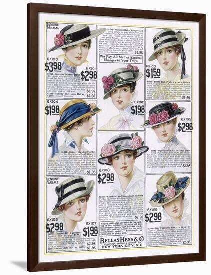 Womens Hats 1916-null-Framed Art Print