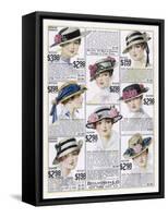 Womens Hats 1916-null-Framed Stretched Canvas