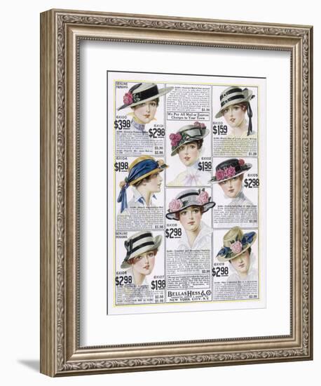 Womens Hats 1916-null-Framed Art Print