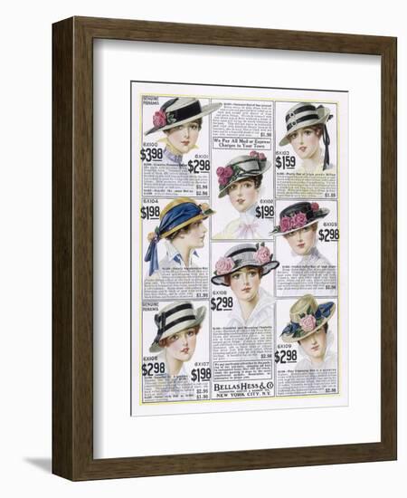 Womens Hats 1916-null-Framed Art Print