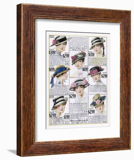 Womens Hats 1916-null-Framed Art Print