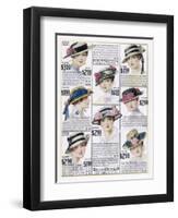 Womens Hats 1916-null-Framed Art Print