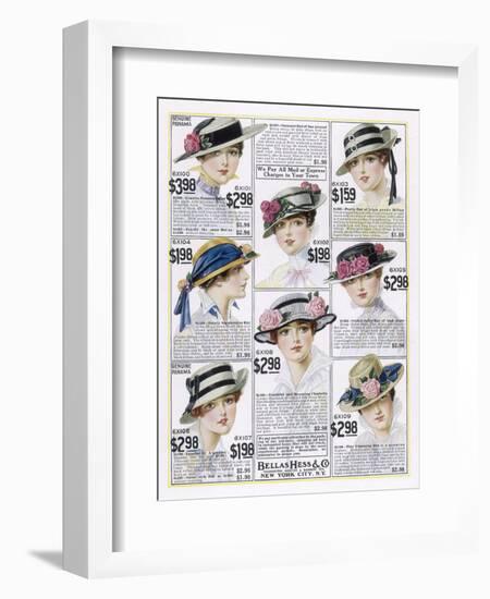 Womens Hats 1916-null-Framed Art Print