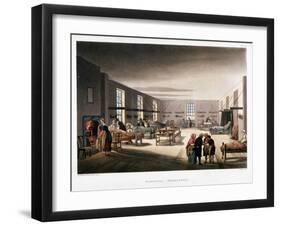 Womens' Ward in the Middlesex Hospital, London, 1808-1811-Augustus Charles Pugin-Framed Giclee Print