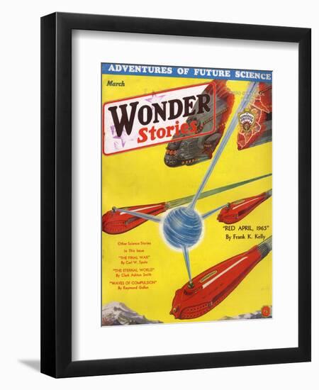 Wonder Stories, 3, 1932-Frank R Paul-Framed Art Print