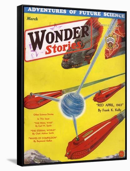 Wonder Stories, 3, 1932-Frank R Paul-Framed Stretched Canvas