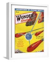 Wonder Stories, 3, 1932-Frank R Paul-Framed Art Print