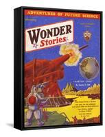 Wonder Stories, Guns-Frank R Paul-Framed Stretched Canvas