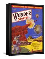 Wonder Stories, Guns-Frank R Paul-Framed Stretched Canvas