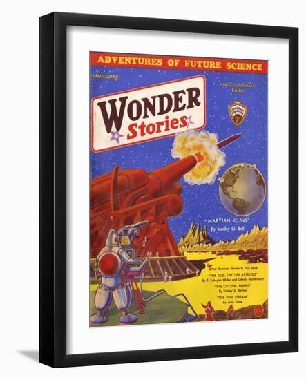 Wonder Stories, Guns-Frank R Paul-Framed Art Print