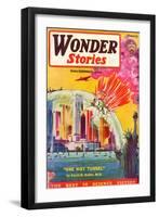 Wonder Stories, NY Dome-Frank R Paul-Framed Art Print