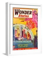 Wonder Stories, NY Dome-Frank R Paul-Framed Art Print