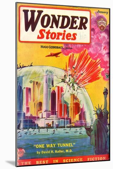 Wonder Stories, NY Dome-Frank R Paul-Mounted Art Print