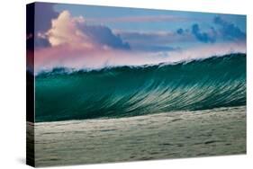 Wonder Wall-Heaving wall of water breaking over a Hawaiian reef, Hawaii-Mark A Johnson-Stretched Canvas