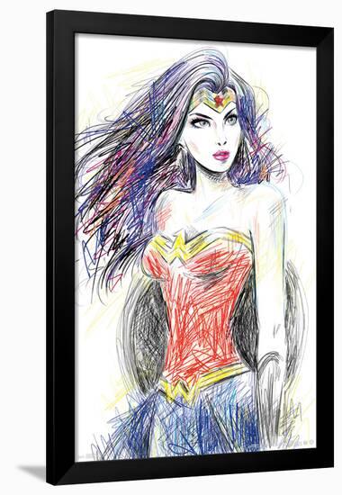 WONDER WOMAN - SKETCH-null-Framed Poster