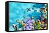 Wonderful and Beautiful Underwater World with Corals and Tropical Fish.-Brian Kinney-Framed Stretched Canvas