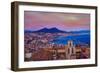 Wonderful City View of Naples Italy with Mount Ves-Markus Bleichner-Framed Art Print