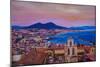 Wonderful City View of Naples Italy with Mount Ves-Markus Bleichner-Mounted Art Print