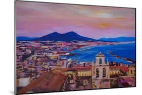 Wonderful City View of Naples Italy with Mount Ves-Markus Bleichner-Mounted Art Print