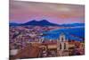 Wonderful City View of Naples Italy with Mount Ves-Markus Bleichner-Mounted Art Print