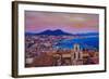 Wonderful City View of Naples Italy with Mount Ves-Markus Bleichner-Framed Art Print