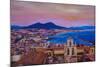 Wonderful City View of Naples Italy with Mount Ves-Markus Bleichner-Mounted Art Print