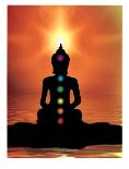 Buddha With Sunset-Wonderful Dream-Laminated Art Print