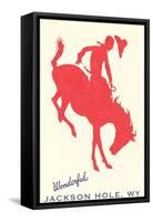 Wonderful Jackson Hole, Bronco Silhouette-null-Framed Stretched Canvas