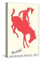 Wonderful Jackson Hole, Bronco Silhouette-null-Stretched Canvas