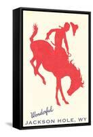 Wonderful Jackson Hole, Bronco Silhouette-null-Framed Stretched Canvas