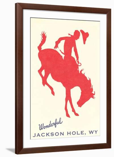 Wonderful Jackson Hole, Bronco Silhouette-null-Framed Art Print