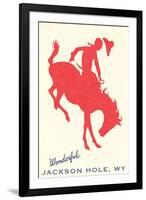 Wonderful Jackson Hole, Bronco Silhouette-null-Framed Art Print