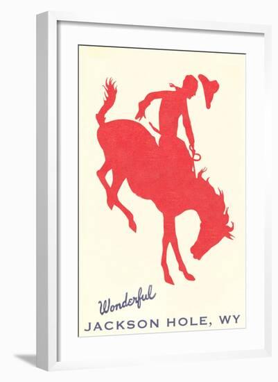 Wonderful Jackson Hole, Bronco Silhouette-null-Framed Art Print