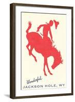 Wonderful Jackson Hole, Bronco Silhouette-null-Framed Art Print