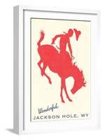 Wonderful Jackson Hole, Bronco Silhouette-null-Framed Premium Giclee Print