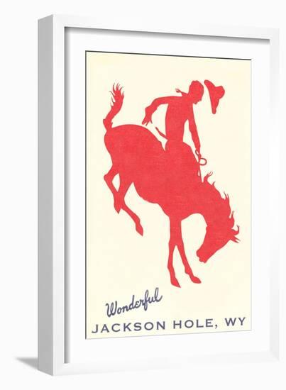 Wonderful Jackson Hole, Bronco Silhouette-null-Framed Premium Giclee Print