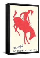 Wonderful Jackson Hole, Bronco Silhouette-null-Framed Stretched Canvas