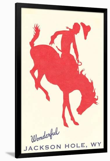 Wonderful Jackson Hole, Bronco Silhouette-null-Framed Premium Giclee Print