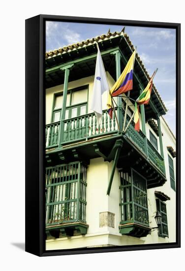 Wonderful Spanish Colonial Architecture, Old City, Cartagena, Colombia-Jerry Ginsberg-Framed Stretched Canvas