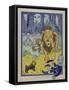 "Wonderful Wizard of Oz" Main Characters, Dorothy Speaks to the Cowardly Lion-null-Framed Stretched Canvas