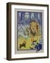 "Wonderful Wizard of Oz" Main Characters, Dorothy Speaks to the Cowardly Lion-null-Framed Art Print