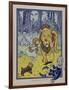 "Wonderful Wizard of Oz" Main Characters, Dorothy Speaks to the Cowardly Lion-null-Framed Art Print