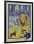 "Wonderful Wizard of Oz" Main Characters, Dorothy Speaks to the Cowardly Lion-null-Framed Art Print