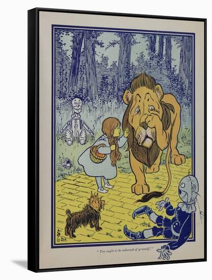 "Wonderful Wizard of Oz" Main Characters, Dorothy Speaks to the Cowardly Lion-null-Framed Stretched Canvas